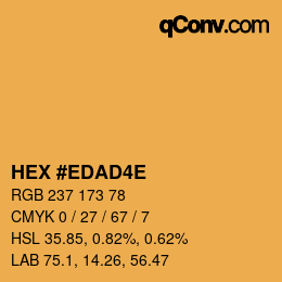 Color code: HEX #EDAD4E | qconv.com