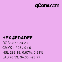 Color code: HEX #EDADEF | qconv.com