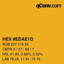 Color code: HEX #EDAE1D | qconv.com