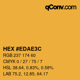 Color code: HEX #EDAE3C | qconv.com