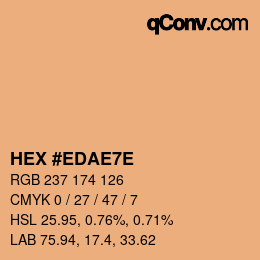 Color code: HEX #EDAE7E | qconv.com