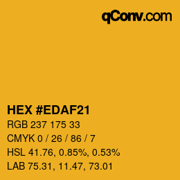 Color code: HEX #EDAF21 | qconv.com