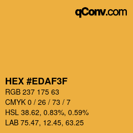 Color code: HEX #EDAF3F | qconv.com