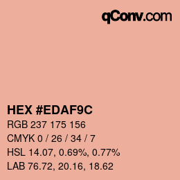 Color code: HEX #EDAF9C | qconv.com