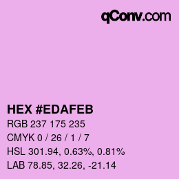 Color code: HEX #EDAFEB | qconv.com