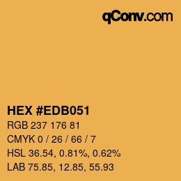 颜色代码: HEX #EDB051 | qconv.com