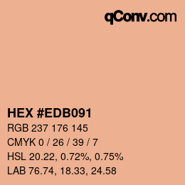 颜色代码: HEX #EDB091 | qconv.com