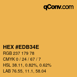 Color code: HEX #EDB34E | qconv.com