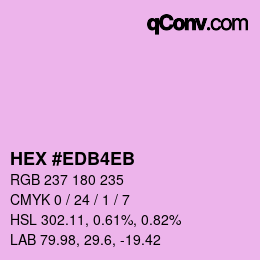Color code: HEX #EDB4EB | qconv.com