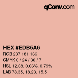 颜色代码: HEX #EDB5A6 | qconv.com
