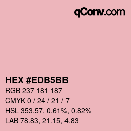 Color code: HEX #EDB5BB | qconv.com