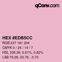 カラーコード: HEX #EDB5CC | qconv.com