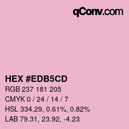 カラーコード: HEX #EDB5CD | qconv.com