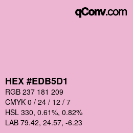 カラーコード: HEX #EDB5D1 | qconv.com