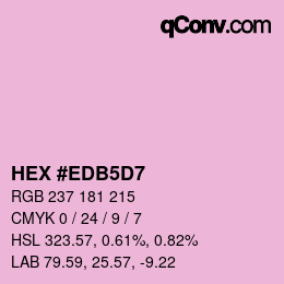 カラーコード: HEX #EDB5D7 | qconv.com