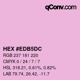 颜色代码: HEX #EDB5DC | qconv.com