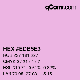 Code couleur: HEX #EDB5E3 | qconv.com