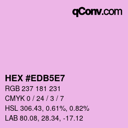 Code couleur: HEX #EDB5E7 | qconv.com