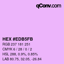 カラーコード: HEX #EDB5FB | qconv.com