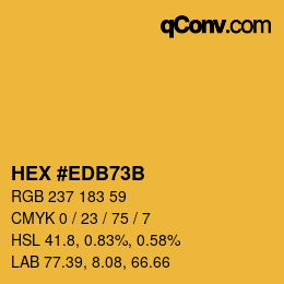 颜色代码: HEX #EDB73B | qconv.com