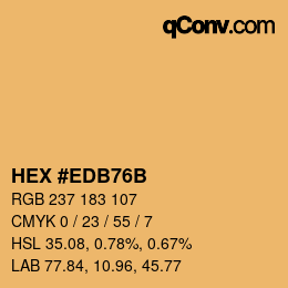 Color code: HEX #EDB76B | qconv.com