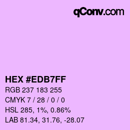 Color code: HEX #EDB7FF | qconv.com