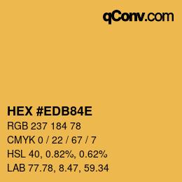 Color code: HEX #EDB84E | qconv.com