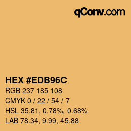 Color code: HEX #EDB96C | qconv.com