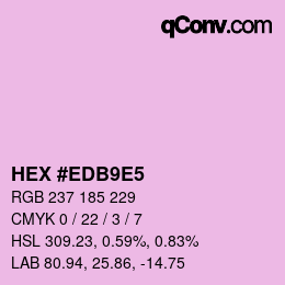 カラーコード: HEX #EDB9E5 | qconv.com