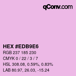 颜色代码: HEX #EDB9E6 | qconv.com