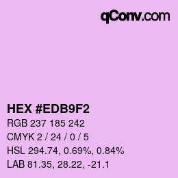 Farbcode: HEX #EDB9F2 | qconv.com