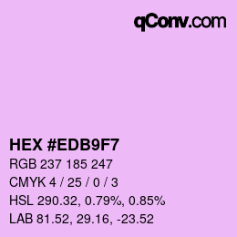 カラーコード: HEX #EDB9F7 | qconv.com