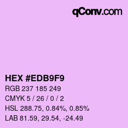 Color code: HEX #EDB9F9 | qconv.com