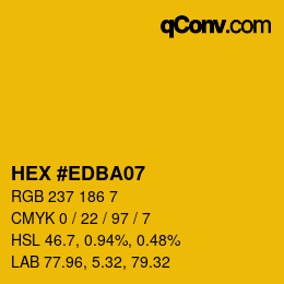 Color code: HEX #EDBA07 | qconv.com