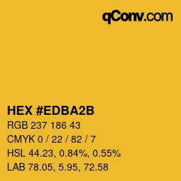 Color code: HEX #EDBA2B | qconv.com