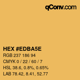 Color code: HEX #EDBA5E | qconv.com