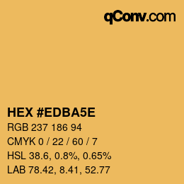 Code couleur: HEX #EDBA5E | qconv.com