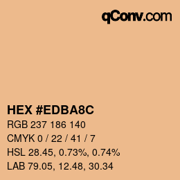 カラーコード: HEX #EDBA8C | qconv.com