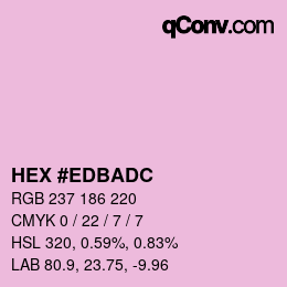 カラーコード: HEX #EDBADC | qconv.com