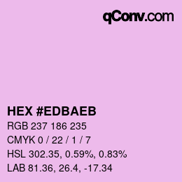 カラーコード: HEX #EDBAEB | qconv.com