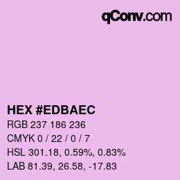 Color code: HEX #EDBAEC | qconv.com