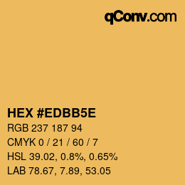 Color code: HEX #EDBB5E | qconv.com