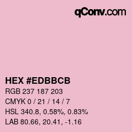 カラーコード: HEX #EDBBCB | qconv.com