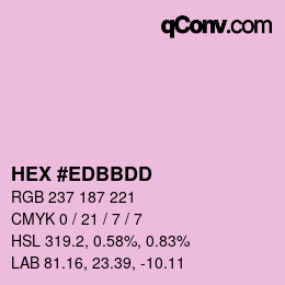 颜色代码: HEX #EDBBDD | qconv.com
