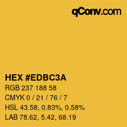 カラーコード: HEX #EDBC3A | qconv.com
