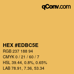 Code couleur: HEX #EDBC5E | qconv.com