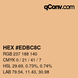 Color code: HEX #EDBC8C | qconv.com