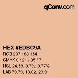 Color code: HEX #EDBC9A | qconv.com