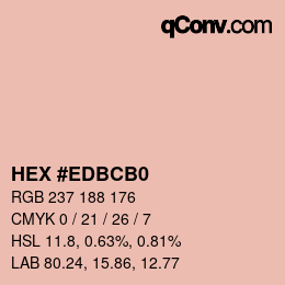 カラーコード: HEX #EDBCB0 | qconv.com