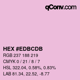 Color code: HEX #EDBCDB | qconv.com